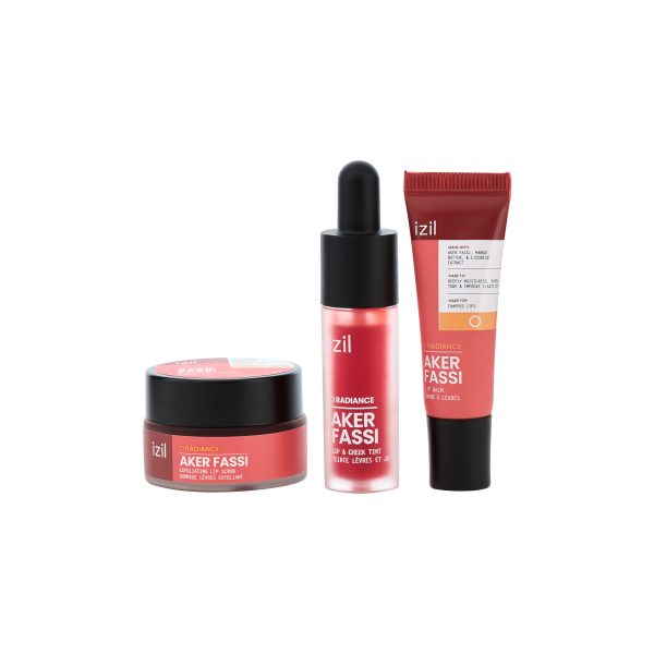 Aker Fassi Poppy Lip Trio - Exfoliate, Naturally Tint & Hydrate Lips & Cheeks - Image 2